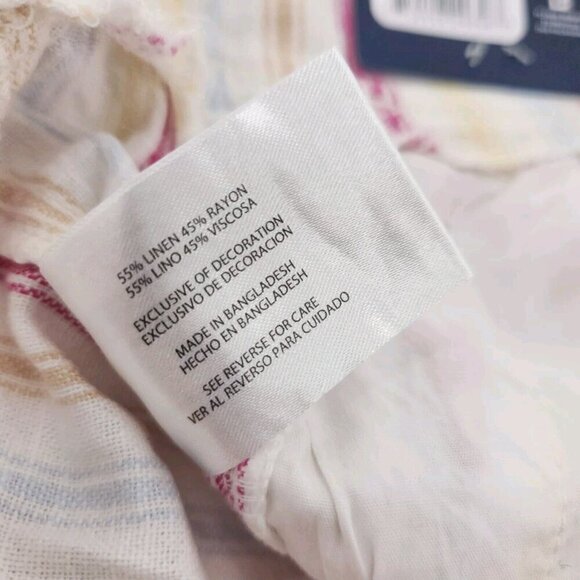 Gap Linen Shorts Womens Size XS Striped Yellow Pink High Rise - Picture 5 of 8